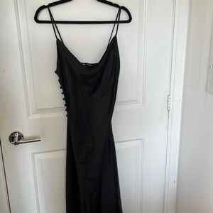 Zara satin black dress